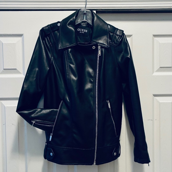 Guess Oversized Faux Leather Moto Jacket - Picture 8 of 13